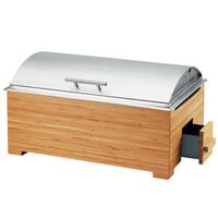 Cal-Mil 3821-60 Bamboo Full Size Chafer with Lid - 22 inch x 14 inch x 13 inch