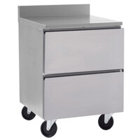 Delfield GUR27BP-D 27 inch Front Breathing ADA Height Worktop Refrigerator with Two Drawers and 3 inch Casters