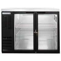 Beverage-Air BB48HC-1-G-B-27-ALT 48" Black Counter Height Glass Door Back Bar Refrigerator with Left Side Compressor