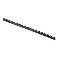 Fellowes 52366 1/4 inch Diameter Black Plastic 20-Sheet Binding Comb   - 100/Pack