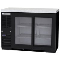 Beverage-Air BB48HC-1-GS-B-27-ALT 48" Black Counter Height Sliding Glass Door Back Bar Refrigerator with Left Side Compressor
