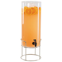 Cal-Mil 22005-3INF-49 Mid Century 3 Gallon Round Beverage Dispenser with Infusion Chamber and Chrome Wire Base