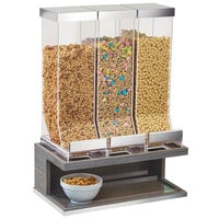 Cal-Mil 3823-83 Ashwood 10 Liter Triple Canister Gray Oak Wood Cereal Dispenser