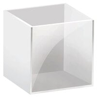 Cal-Mil C4X4-15 White / Clear Acrylic Jar - 4 inch x 4 inch x 4 inch