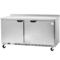 Beverage-Air WTF60AHC-FIP 60 inch Two Door Worktop Freezer with 4 inch Foamed-In-Place Backsplash