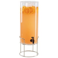 Cal-Mil 22005-3-49 Mid Century 3 Gallon Round Beverage Dispenser with Ice Chamber and Chrome Wire Base