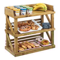 Cal-Mil 3637-99 Madera Rustic Pine 24" x 12 1/4" x 24" 3 Tier Shelf Riser