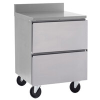 Delfield GUR24BP-D 24 inch Front Breathing ADA Height Worktop Refrigerator with Two Drawers and 3 inch Casters