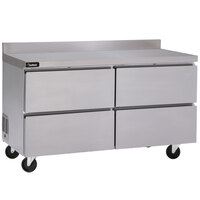 Delfield GUR60BP-D 60" Front Breathing ADA Height Worktop Refrigerator with Four Drawers and 3" Casters