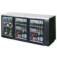 Beverage-Air BB78HC-1-G-B-ALT 79" Black Counter Height Glass Door Back Bar Refrigerator with Right Side Compressor