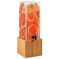 Cal-Mil 3697-3-60 Bamboo 3 Gallon Beverage Dispenser with Decorative Wall 8 1/4 inch x 9 3/4 inch x 25 3/4 inch