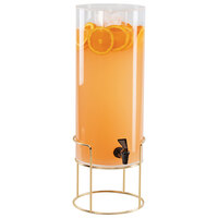 Cal-Mil 22005-3INF-46 Mid-Century 3 Gallon Round Beverage Dispenser with Infusion Chamber and Brass Wire Base