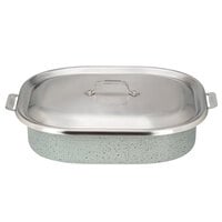 Bon Chef 60004CLDSTARLIGHT Cucina 7 Qt. Starlight Stainless Steel Roasting Pan with Lid - 15 inch x 11 inch x 4 1/8 inch