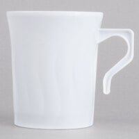 Fineline Flairware 208-WH White 8 oz. Plastic Coffee Mug - 288/Case