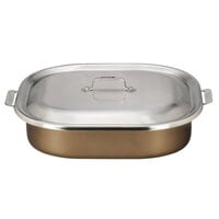 Bon Chef 60004CLDTAUPE Cucina 7 Qt. Taupe Stainless Steel Roasting Pan with Lid - 15 inch x 11 inch x 4 1/8 inch