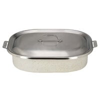 Bon Chef 60004CLDDESERT Cucina 7 Qt. Desert Stainless Steel Roasting Pan with Lid with Lid - 15 inch x 11 inch x 4 1/8 inch
