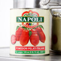 Napoli Foods #10 Canned Whole Peeled Italian Tomatoes - 6/Case
