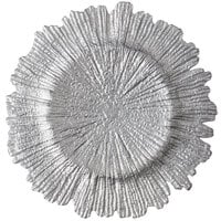 10 Strawberry Street SPS340 13 3/4 inch Sponge Silver Glass Charger Plate