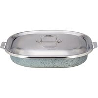Bon Chef 60023CLDSTARLIGHT Cucina 5 Qt. Starlight Stainless Steel Roasting Pan with Lid - 14 7/8 inch x 11 inch x 2 7/8 inch