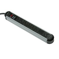 Fellowes 99081 6' Silver / Black 7-Outlet Metal Surge Protector, 1250 Joules