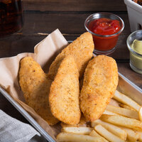 Tyson 5 lb. Bag of 2.1 oz. Uncooked, Portioned Chicken Breast Meat Tender Fritters - 2/Case