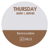 Noble Products Thursday 1 inch Removable Day of the Week Label - 1000/Roll