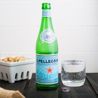 San Pellegrino 500 mL Glass Bottle Sparkling Natural Mineral Water - 24/Case