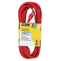 Fellowes 99597 25' Orange Heavy-Duty Indoor / Outdoor Extension Cord with 3-Prong Plug
