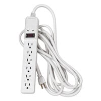 Fellowes 99036 Basic Home / Office 15' White 6-Outlet Surge Protector, 450 Joules