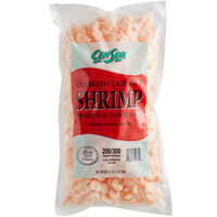 CenSea 2 lb. Bag 250/350 Size IQF Peeled and Deveined Peeled Cooked Salad Shrimp - 5/Case
