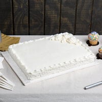Enjay 1/2-13341834W12 18 3/4 inch x 13 3/4 inch Fold-Under 1/2 inch Thick Half Sheet White Cake Board - 12/Case