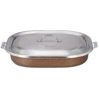 Bon Chef 60023CLDCOFFEE Cucina 5 Qt. Coffee Stainless Steel Roasting Pan with Lid - 14 7/8 inch x 11 inch x 2 7/8 inch