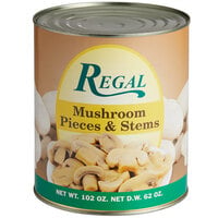 Regal Mushroom Pieces & Stems - #10 Can - 6/Case