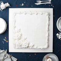 Enjay 1/2-20SW12 20 inch Fold-Under 1/2 inch Thick White Square Cake Drum - 12/Case