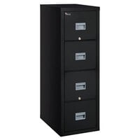 FireKing 4P1825CBL 17 3/4 inch x 25 inch x 52 3/4 inch Black Four-Drawer Patriot Insulated Fire File Cabinet