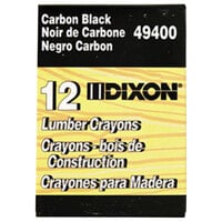 Dixon Ticonderoga 49400 4 1/2 inch x 1/2 inch Black Lumber Crayon - 12/Pack