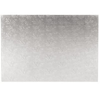 Enjay 1/4-17122512S12 25 1/2 inch x 17 1/2 inch Fold-Under 1/4 inch Thick Full Sheet Silver Cake Board - 12/Case
