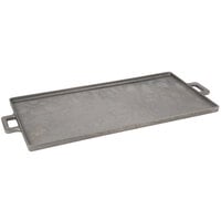 FMP 243-1015 21 inch x 11 inch Reversible Cast Iron Griddle and Grill Pan with Handles