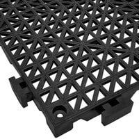 Cactus Mat 2557-CT Poly-Lok 12" x 12" Black Vinyl Interlocking Drainage Floor Tile - 3/4" Thick