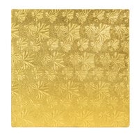Enjay 1/2-12SG12 12 inch Fold-Under 1/2 inch Thick Gold Square Cake Drum - 12/Case