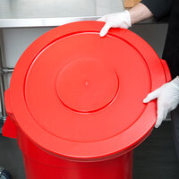 Continental 3201RD Huskee 32 Gallon Red Round Trash Can Lid