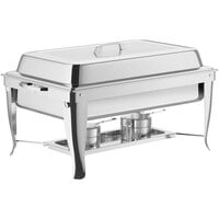 Choice 8 Qt. Folding Chafer with Stainless Steel Cover and Handle