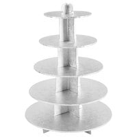 Enjay CS-5T-SILVER 5-Tier Disposable Silver Cupcake Treat Stand - 6/Case