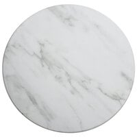 American Metalcraft MW21 21 1/2" x 1 1/8" Round Melamine Serving Board - Faux White Marble