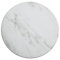 American Metalcraft MW171 17 1/4 inch x 1 1/8 inch Round Melamine Serving Board - Faux White Marble
