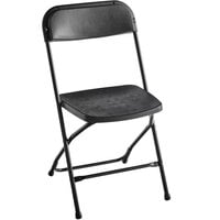 Lancaster Table & Seating Black Textured and Contoured Folding Chair