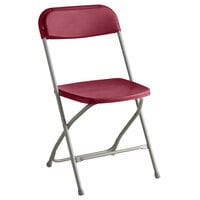Lancaster Table & Seating Red Textured and Contoured Folding Chair
