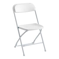 Lancaster Table & Seating White Textured and Contoured Folding Chair