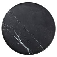 American Metalcraft MB171 17 1/4 inch x 1 1/8 inch Round Melamine Serving Board - Faux Black Marble