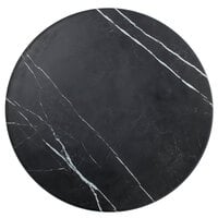 American Metalcraft MB21 21 1/2 inch x 1 1/8 inch Round Melamine Serving Board - Faux Black Marble